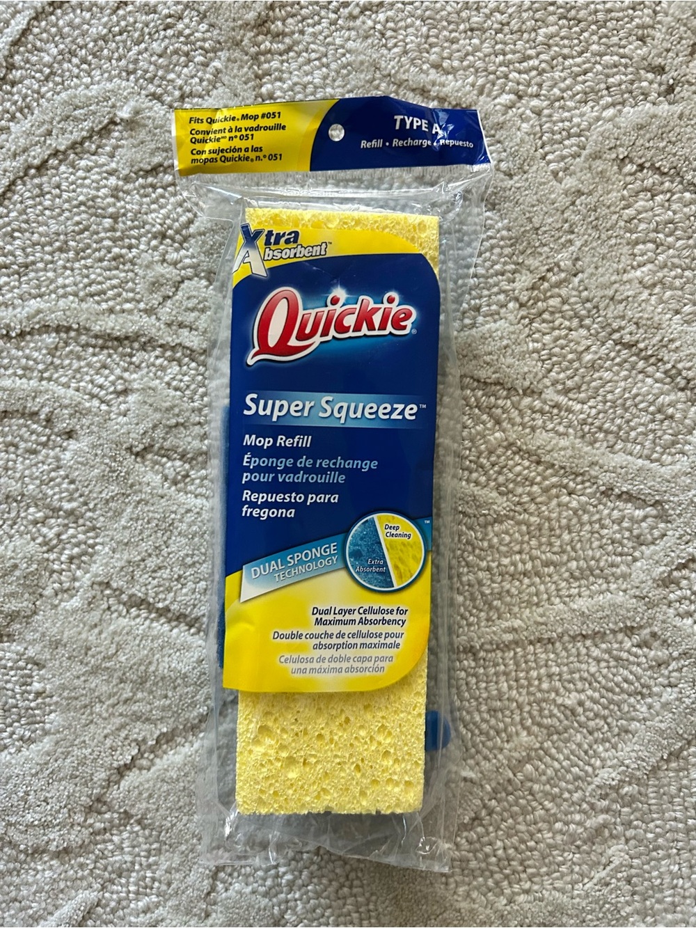 Quickie Mop Refill Sponge Super Squeeze Type A for Mop #051